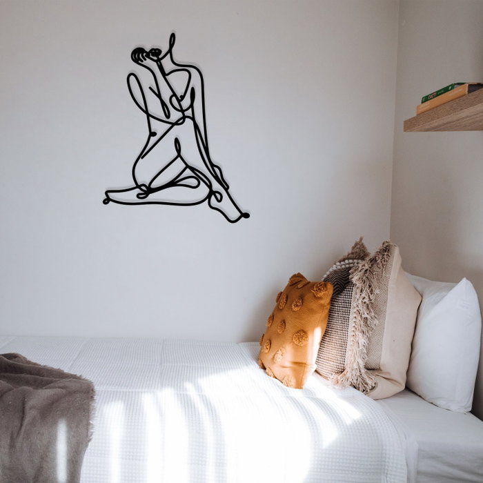 Wallity Eve Escultura de Pared de Metal Negra
